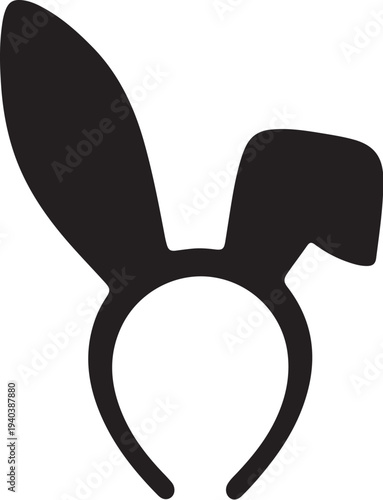 Black Bunny Ears Headband for Costume Party Fun