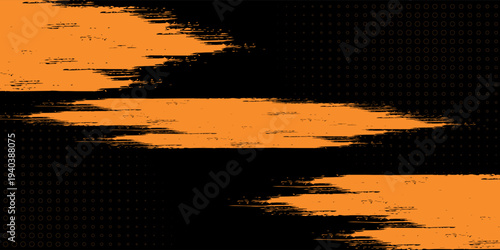 orange black brush Car sticker wrap pattern banner abstract sporty lines black orange color combination grunge brush modern pattern racing motorsport vector design.
