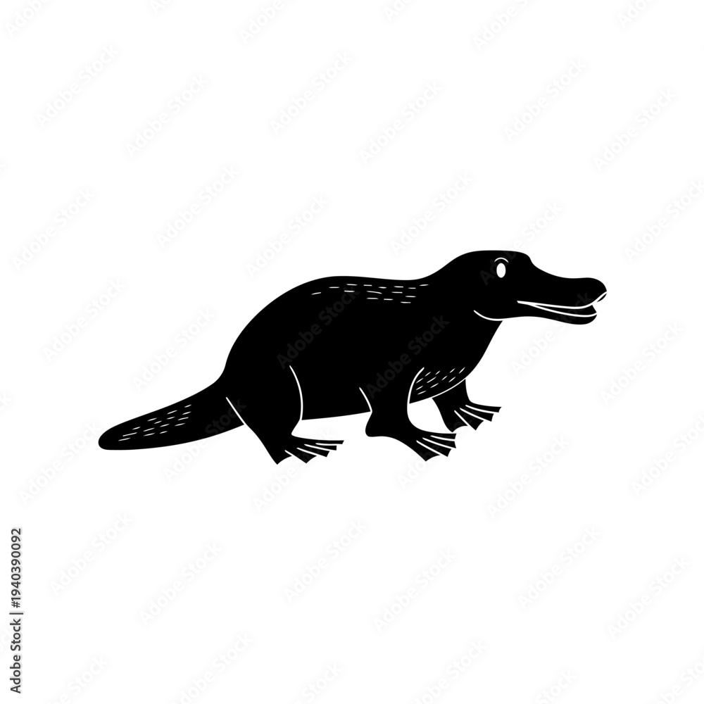 Fototapeta premium Platypus Australian Wildlife Nature Animal Vector Icon
