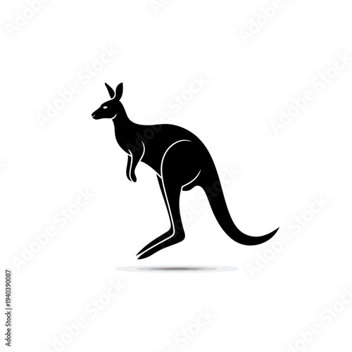 Kangaroo Australian Wildlife Silhouette Vector Illustration