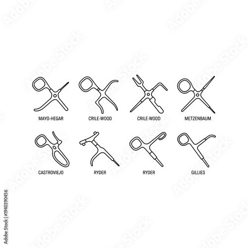 Collection of various hairdressing scissors