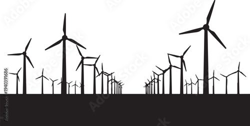 Wind turbines standing tall in a vast open landscape