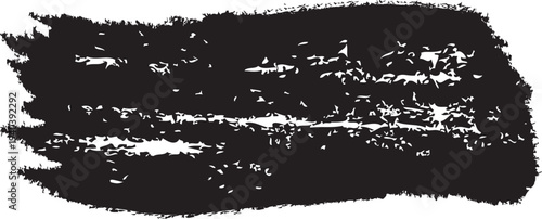 Grunge badge brush, hand drawn black sticker
with splatters of paint stroke, Paint brush grunge border frame, victor illustration