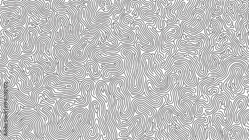 Abstract Black Curved Contour Lines Seamless Pattern Background
