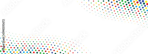 Multicolored dots arranged in a wavy pattern across a surface, creating a vibrant and dynamic visual effect from a close-up viewpoint.