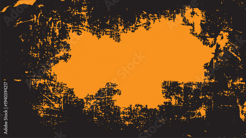 Abstract orange color grunge texture background, with halftone effect vector illustration.