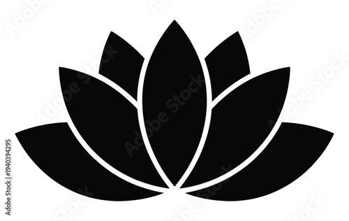 Lotus Icon Sacred Flower Yoga Zen Symbol Vector