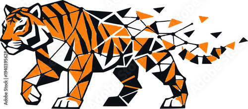 tiger skin pattern fragmentation look vector design 
