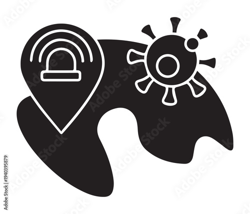 Emergency state glyph icon. Situation of national danger or disaster Victor Art Illustrations