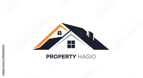 Modern House Roof Logo Concept for Property and Real Estate Business on Isolated White Background