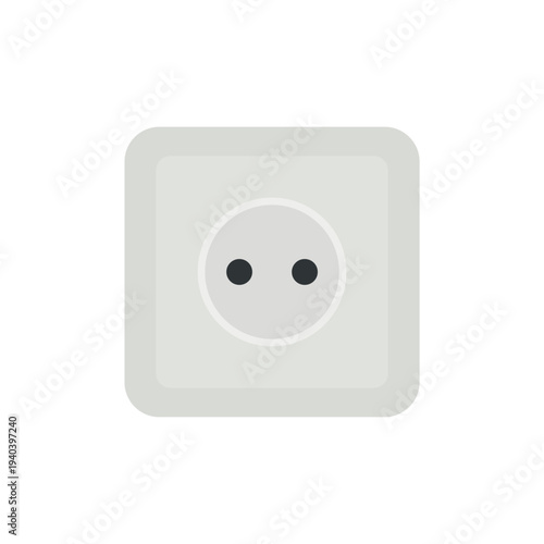 power sockets flat design illustration isolated on white background. electric socket for modern homes and commercial buildings. Electrical Outlet Symbols and Icons