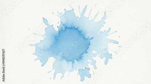 Blue watercolor splatter vector illustration on white background