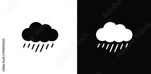 Rain Icon Flat Outline Precipitation Vector Symbol