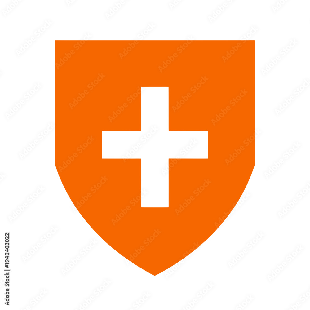Obraz premium Orange Shield Security Icon for App UI