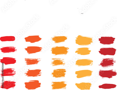 Vibrant color swatches in shades of red orange and yellow