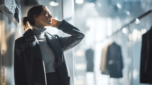Woman browsing fashion store