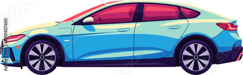 Sleek light blue electric sedan showcasing modern aerodynamic lines