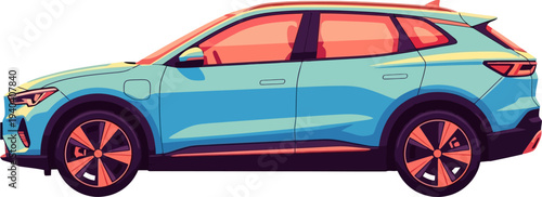 Stylish teal crossover suv representing current automotive trends