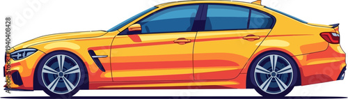 Wallpaper Mural Yellow performance sport sedan side view Torontodigital.ca