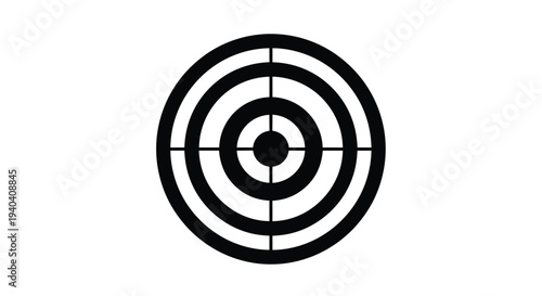 Black concentric circles with crosshairs forming a target symbol, Generative AI.