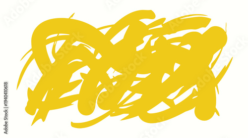 Yellow paint brush strokes on white.