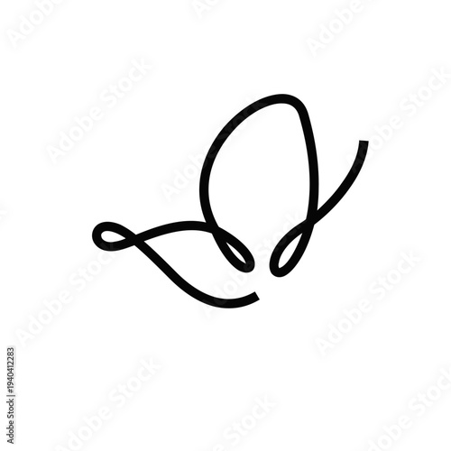 Minimalist Black Line Art Butterfly Illustration on White Background