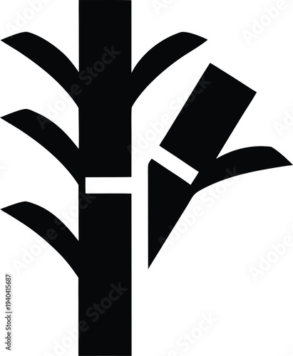 sugarcane silhouette vector illustration on transparent background