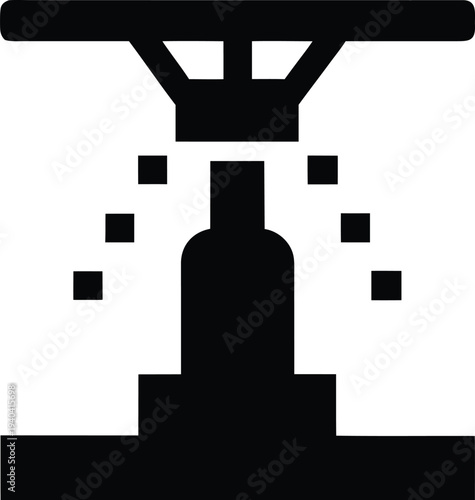 sprinkler head silhouette vector illustration on transparent background