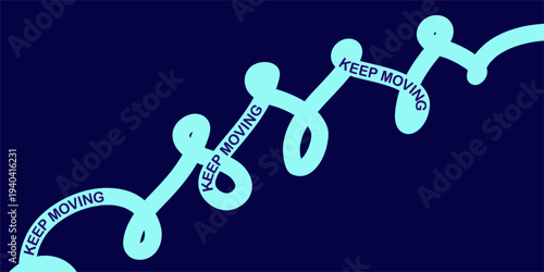 Glowing blue dna double helix with motivational text