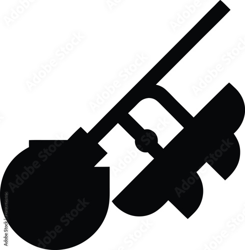 plow silhouette vector illustration on transparent background