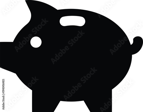 pig silhouette vector illustration on transparent background