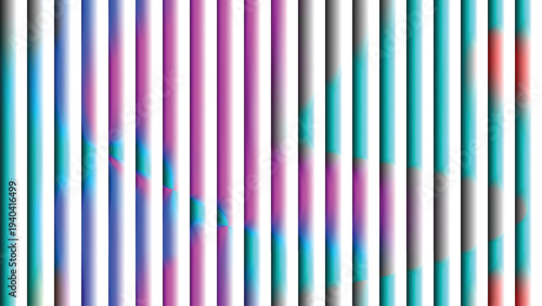 Vibrant Vertical Stripes with Blurred Abstract Geometric Overlays in Pink, Cyan, and Blue Tones -Background