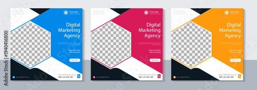 Modern digital marketing agency social media banner templates for promotion