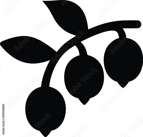 jute plant silhouette vector illustration on transparent background