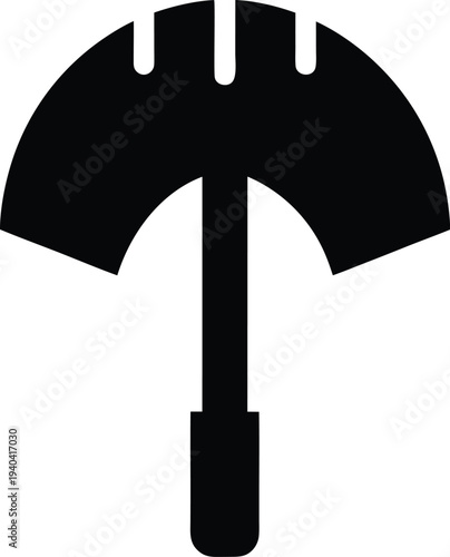 hoe silhouette vector illustration on transparent background