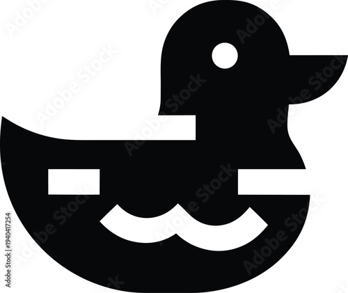 duck silhouette vector illustration on transparent background