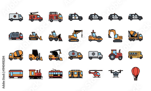 Computer Hardware and PC Components Icon Set