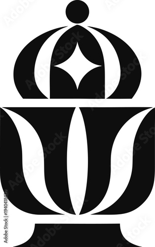 Arabic Lantern Minimal Flat Icon Vector Illustration