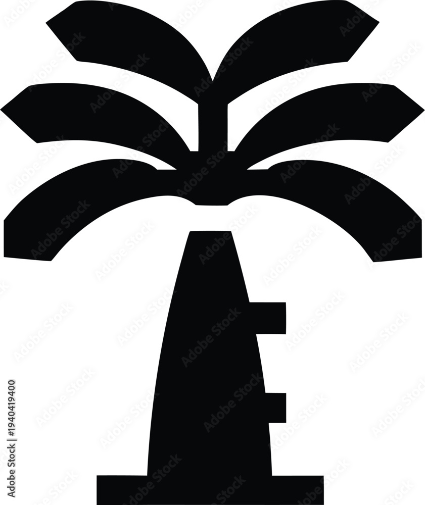 Fototapeta premium banana tree silhouette vector illustration on transparent background