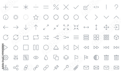 Mega Collection of 200 Minimalist Thin Line UI Icons for Web, Business, and Multimedia