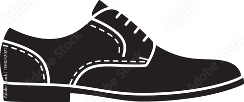 Blackandwhite illustration of a classic oxford shoe with brogue details