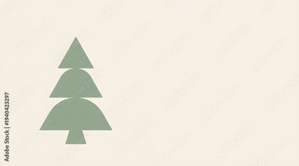 Fototapeta premium Evergreen Tree Illustration: Simple Pine Shape on White Background