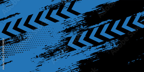 light blue black brush wrap car sticker pattern abstract banner sporty lines. vector modern