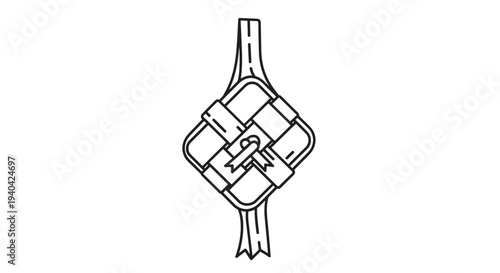 Black and White Celtic Knot Illustration.