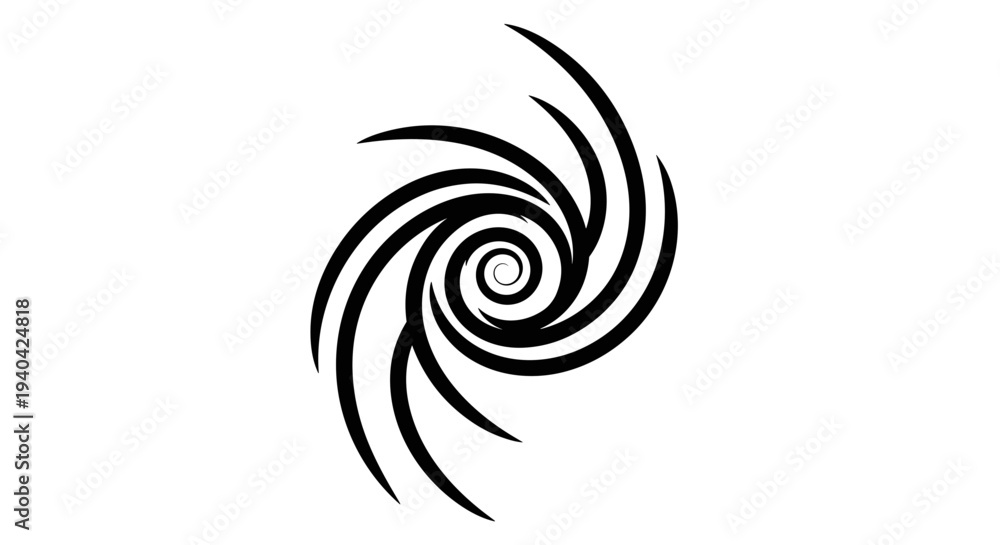Fototapeta premium Black Spiral Vortex Icon Design.