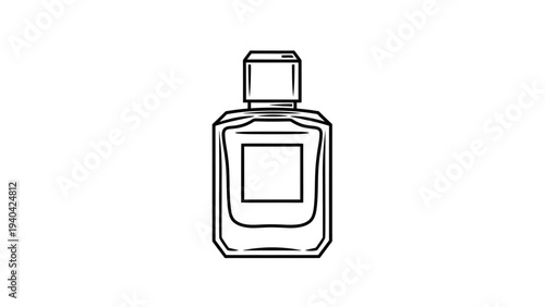 Perfume Bottle Outline Icon Vector Illustration
