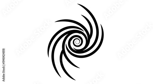Black Spiral Vortex Icon Design.