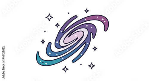 Colorful Spiral Galaxy Illustration Design.