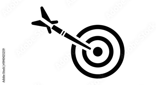 Dart Hitting Target Center Point.