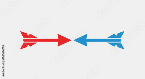 Opposing Arrows in Red Blue.